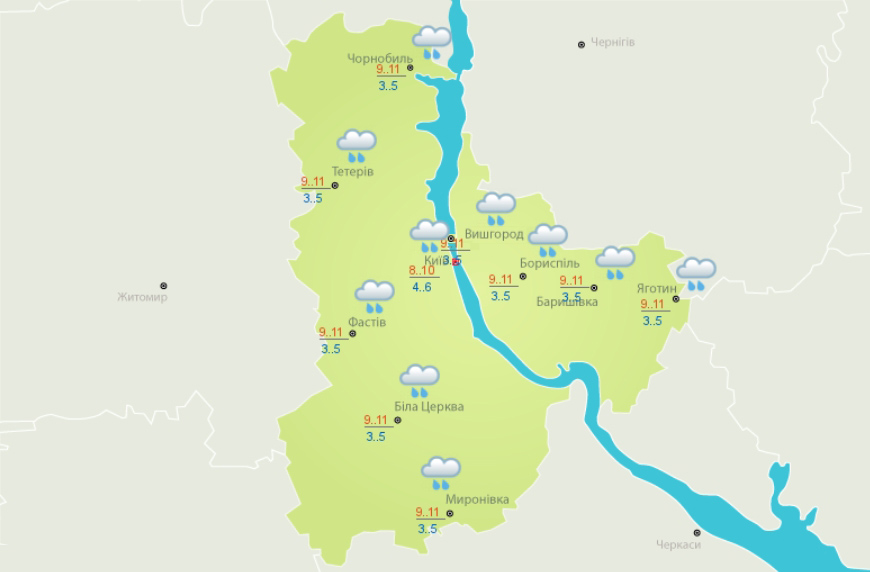 Погода в Києві та області 10 березня